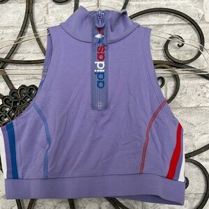 Woman’s purple Adidas zip front crop top medium